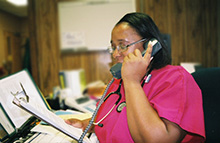 nurse on the phone