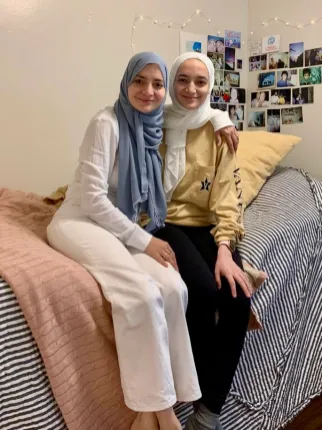 Duaa Faquih and her mom on the day she transferred to Vanderbilt (Submitted photo)