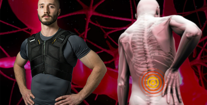 model wearing smart back bace