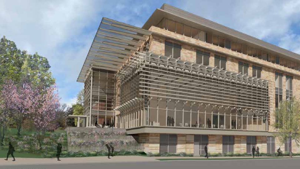 Rendering of exterior addition to Management Hall