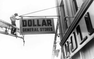 The "high-tech" activity of opening a Dollar General store in the early days was a bit different than today.