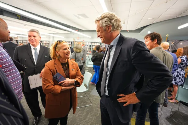 Vanderbilt University and Metro Nashville Public Schools announce a new partnership to boost college admissions from Nashville schools at a May 1 news conference. (Harrison McClary / Vanderbilt University)