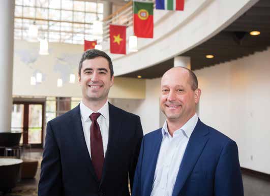 Zach Alrutz, MBA’17, with his scholarship donor, John Hawkins, MBA’92.