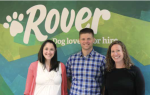 (Left to right) Rover Vice President Megan Teepe, MBA’11, Chief Operating Officer Brent Turner, MBA’99 and summer intern Sarah Eaton