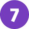 A purple circular icon with the number 7 in white, representing Route 7 on a transit map.