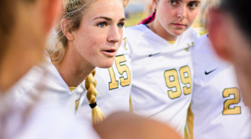 Pictured: Vanderbilt Women's Soccer players gather in a circle.