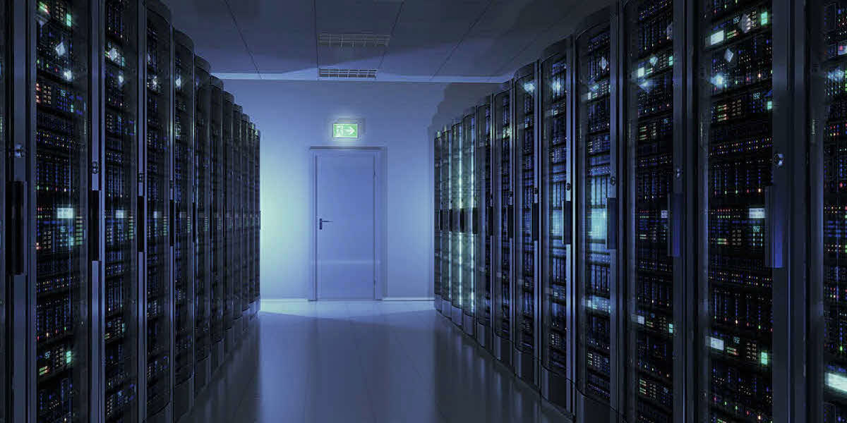 Computer server room.