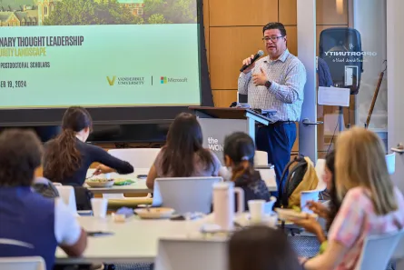 Security panel discussion with Microsoft leaders in the Wond’ry. (Vanderbilt University)