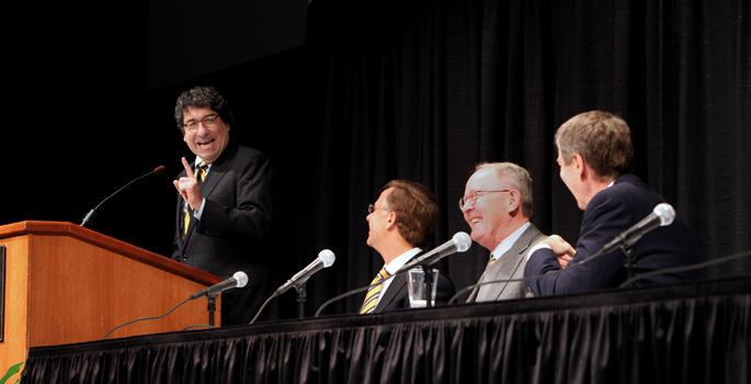 Chancellor Nicholas S. Zeppos makes opening remarks at a meeting of the National Research Council on Jan. 16, 2013. (Susan Urmy/Vanderbilt)