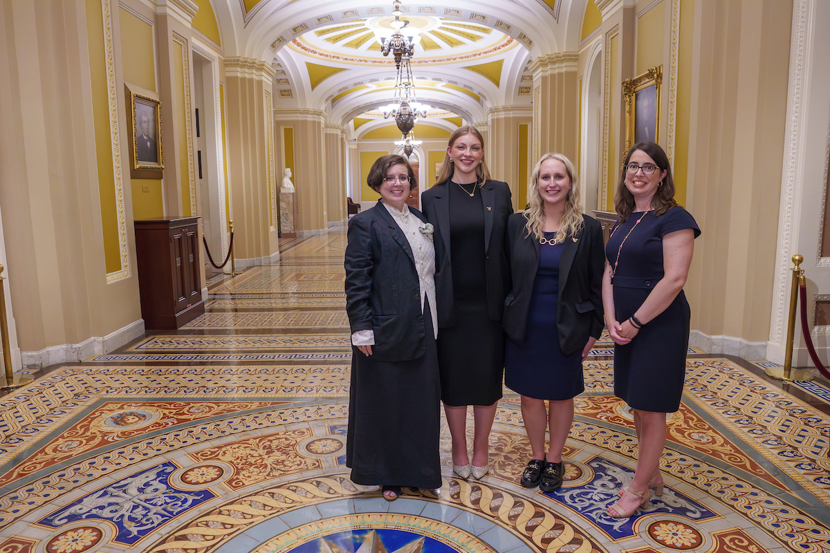 Vanderbilt Office of Federal Relations staff in the US Capitol building near the Senate.