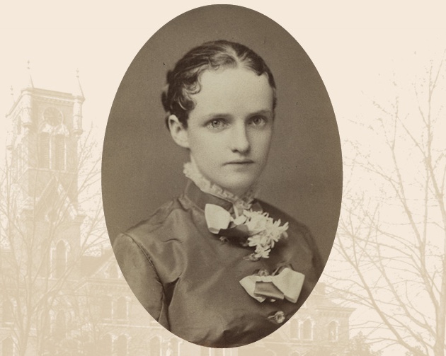 Vintage headshot of Vanderbilt's first female graduate, Kate Lupton.