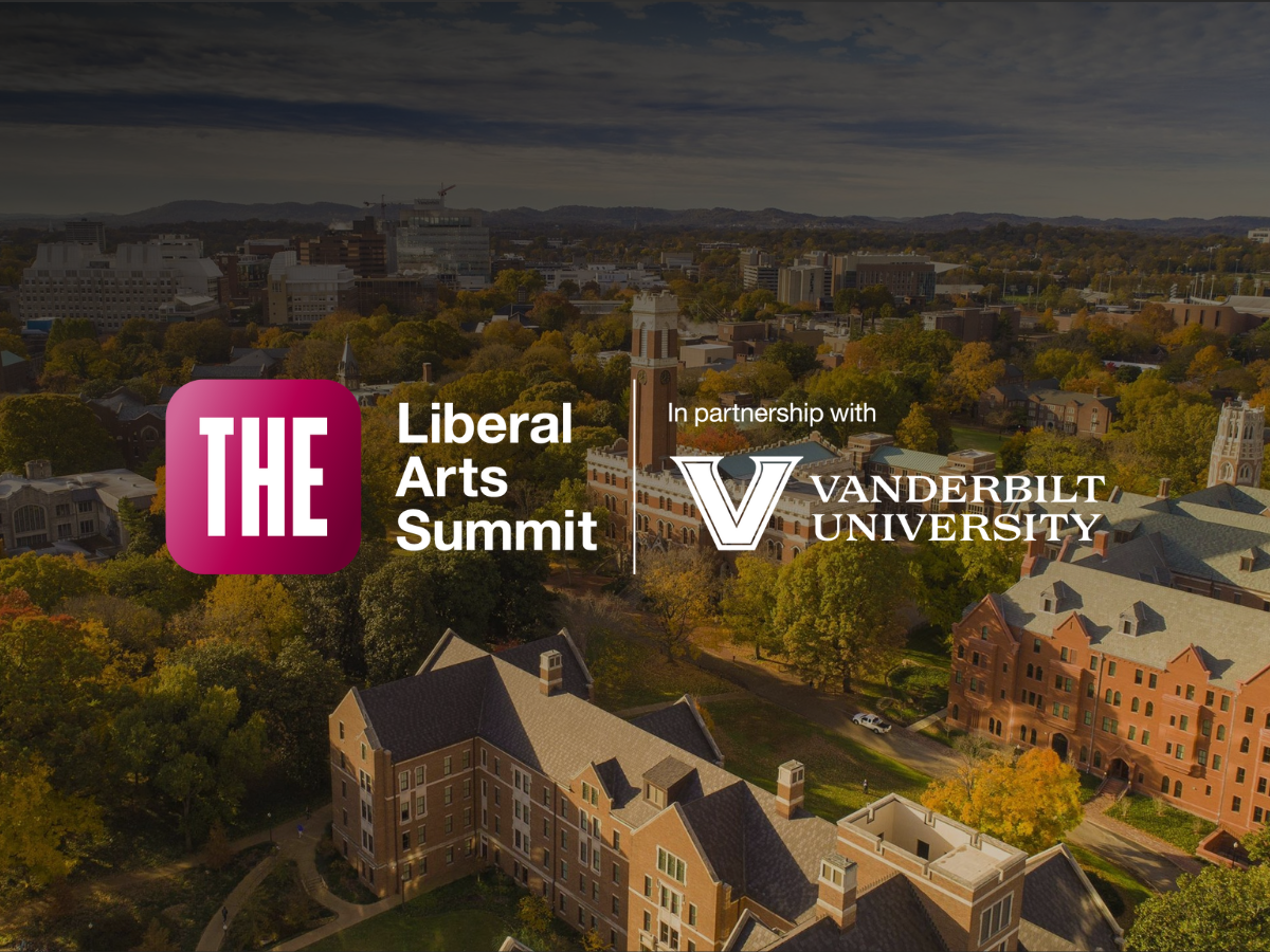 Aerial shot of campus with The Liberal Arts Summit and Vanderbilt University logos overlaying. 