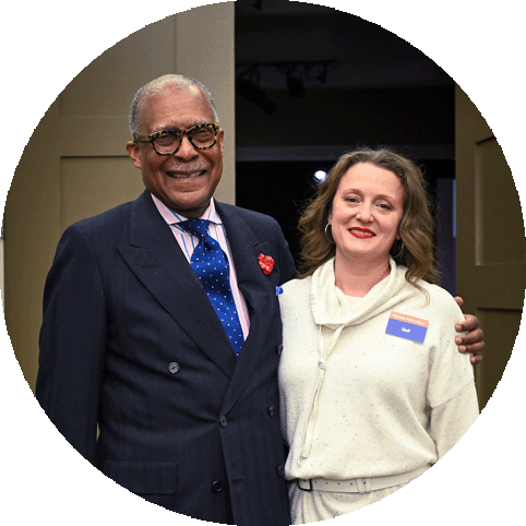 Vanderbilt's Dr. Andre Churchwell with Rebecca Price from the Nashville Public Library Special Collections