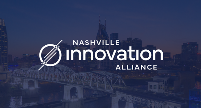 Nashville Innovation Alliance logo with Nashville skyline in background
