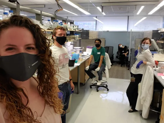 Kaitlyn Browning in the biochemistry lab of Houra Merrikh in 2020 (Submitted photo)