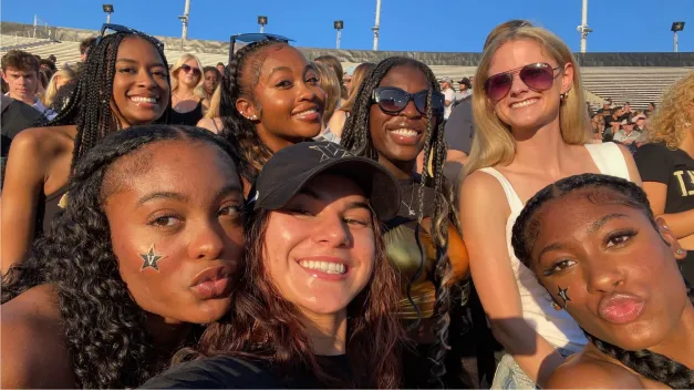 Haley Bishop with track and field teammates and friends (Submitted photo)