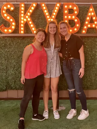 Schyler Rowland with her lab mentor Jenna Dombroski and labmate Sammy Knoblauch (Submitted photo)