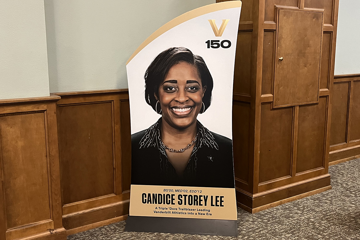 Candice Storey Lee’s portrait on display in the Central Library Community Room