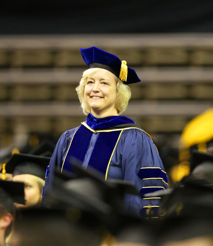 Vice Chancellor for Academic Affairs and Provost Susan R. Wente presented the 2017 Founder’s Medals during Commencement exercises May 12. (Vanderbilt University)