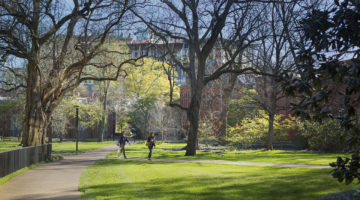 Master of Management in Healthcare students attend class at Vanderbilt.