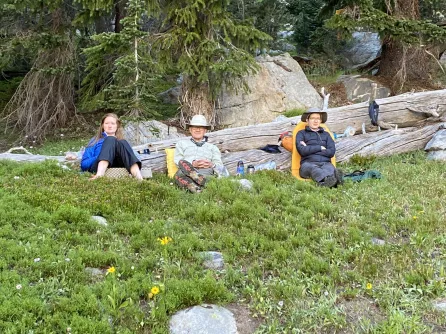 Tim McNamara rests during an annual hiking and camping trip with his daughters Alex and Kalen. (Submitted photo)