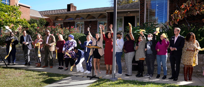 Students and administrators celebrate the grand opening of the Multicultural Community Space on Oct. 27. (Vanderbilt University)