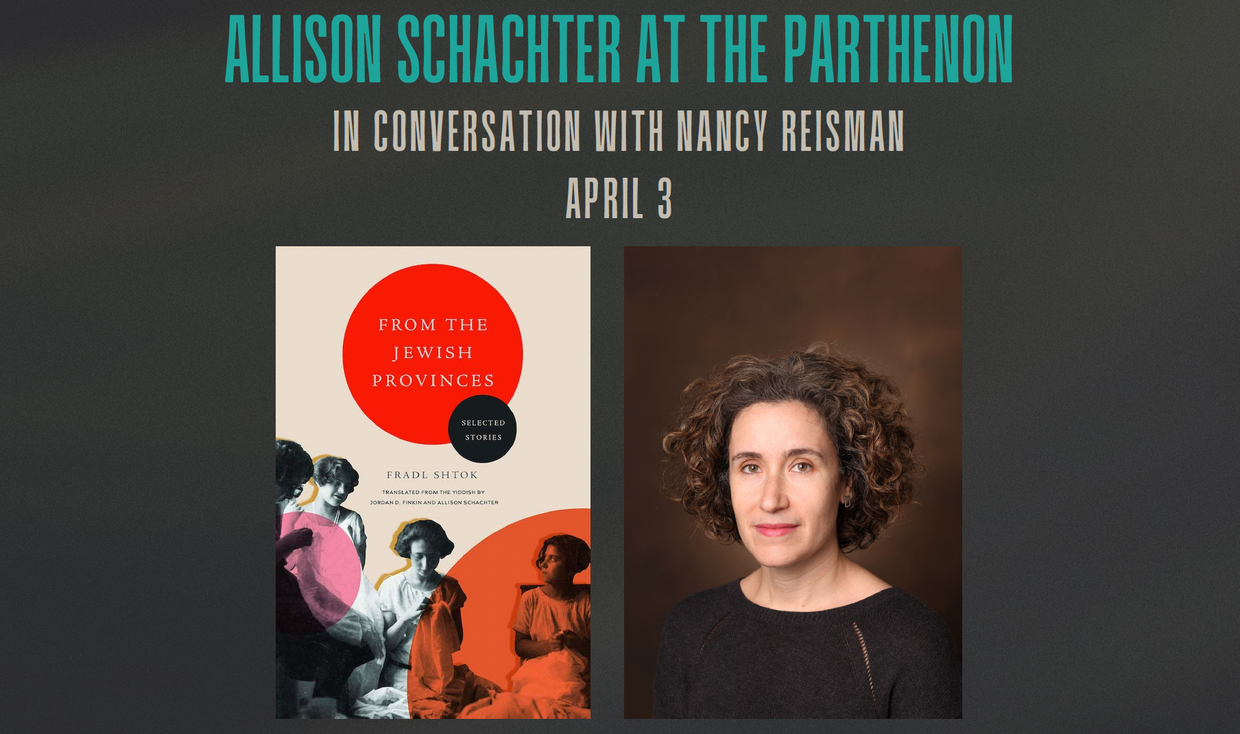 Allison Schachter at the Parthenon - Nashville Jewish Book Series