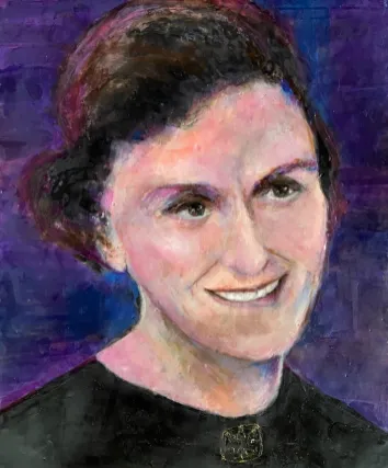 Portrait of Mary Jane Werthan (BA’29, MA'35, Board of Trust 1964), by Alison Fullerton.