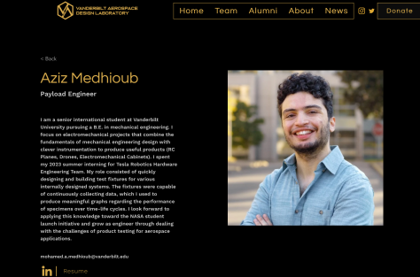 Aziz Medhioub is part of the Vanderbilt Aerospace Design Lab (Submitted photo)