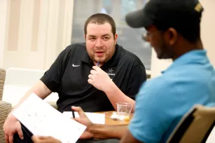 Massaro during nursing student orientation