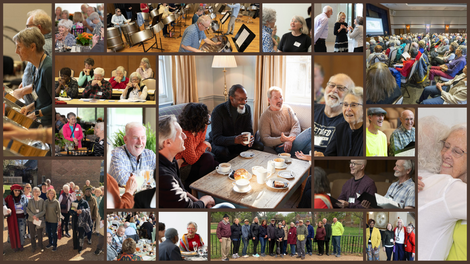 Collage of images of participants enjoying OLLI at Vanderbilt classes.