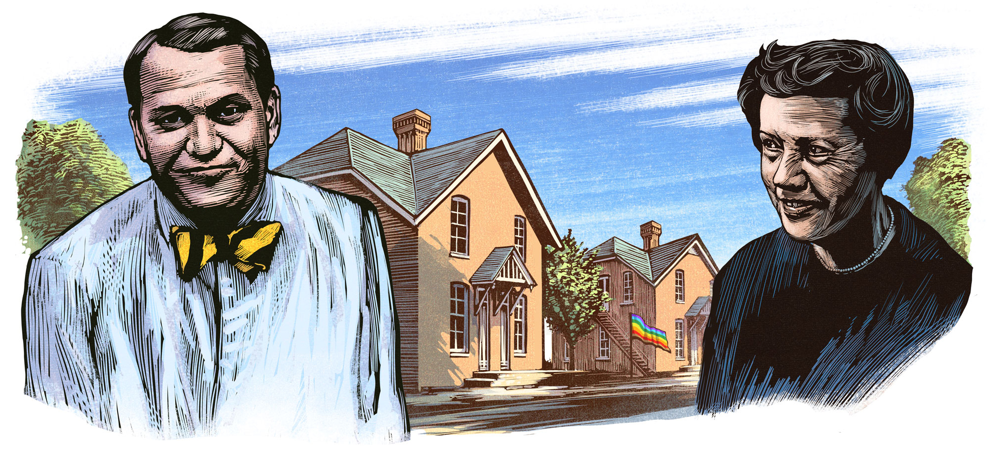 illustration of KC Potter and Margaret Cuninggim