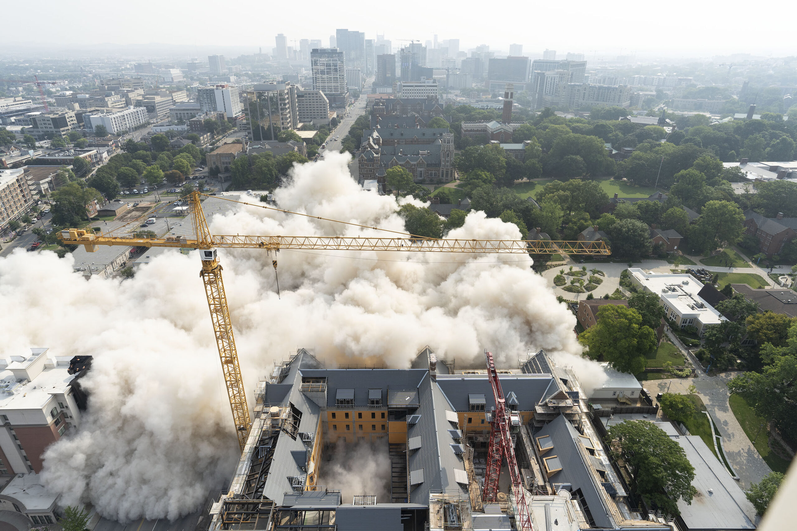 Photo of implosion of Carmichael Towers