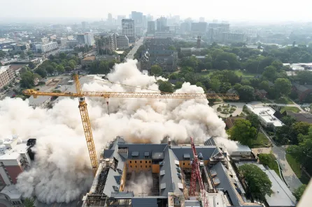 Implosion of Carmichael Towers East. (Joe Howell)