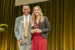 Students and faculty honored at the 2025 Graduate School Honors Banquet in the Student Life Center. (Vanderbilt University)