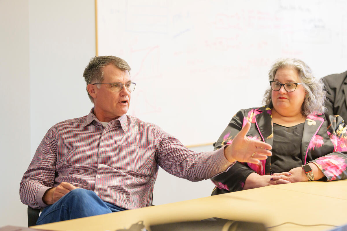 Rep. Jay Reedy, R-Erin, chairman of the Veterans Caucus, speaks about the importance of supporting veterans in Tennessee. Photo credit: Vanderbilt University.