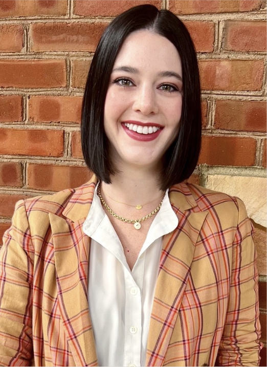 a young woman with short dark hair