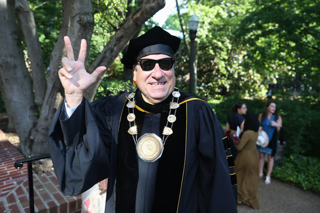 Chancellor Nicholas S. Zeppos at Commencement. (Vanderbilt University)