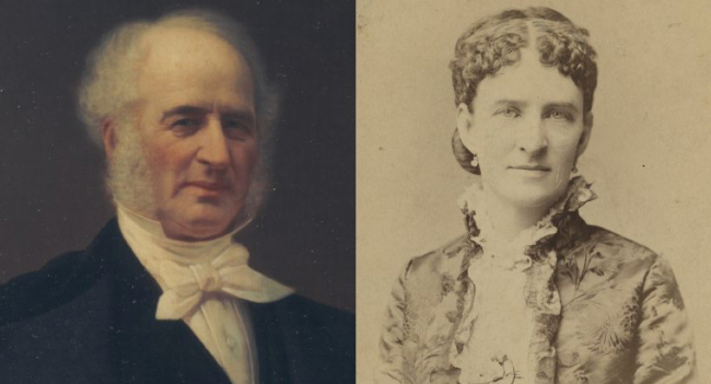 Commodore Cornelius Vanderbilt (left) and Frank Armstrong Crawford Vanderbilt (Vanderbilt University)