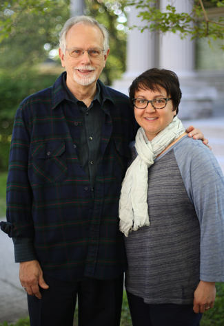 Lee Martin and Susan Barone, director of the English Language Center.