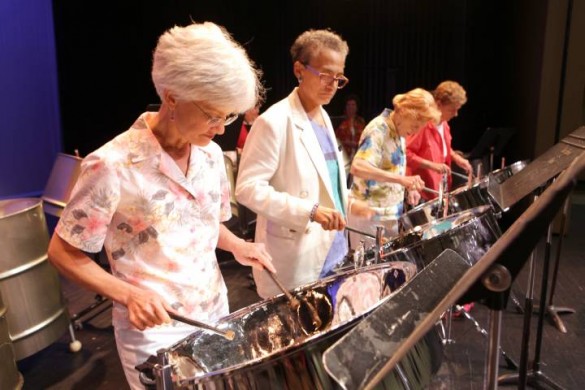 The Osher Steel Drum Band is a popular class taught by Mat Britain at the Blair School of Music (Anne Rayner / Vanderbilt)