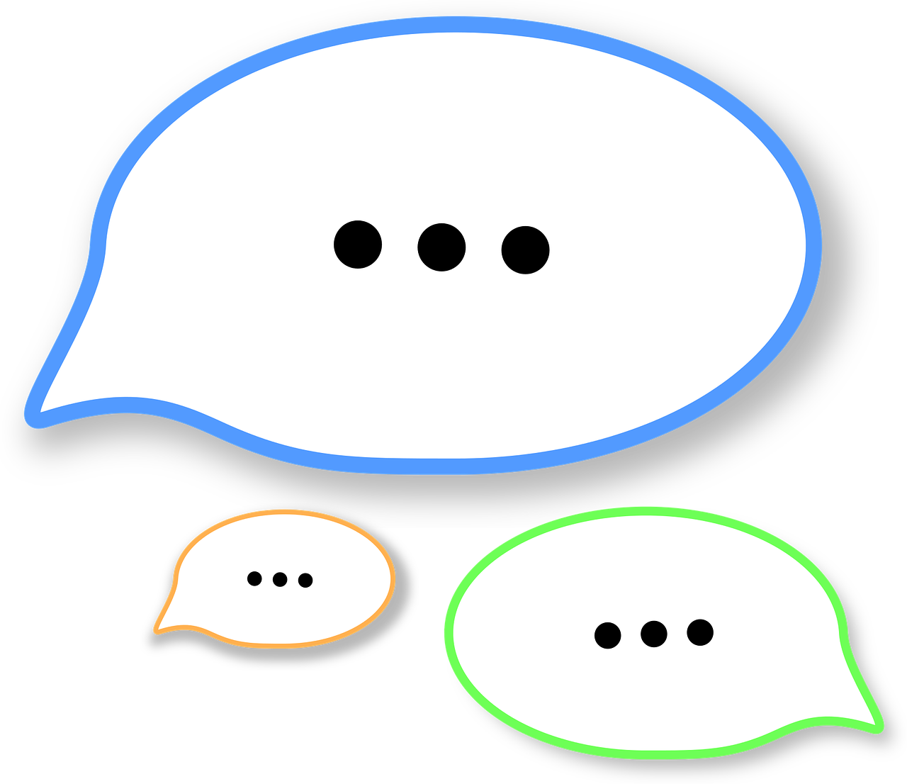grapic of three speech bubbles
