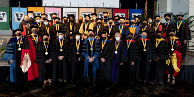 A total of 26 distinguished scholars from seven colleges and schools were recognized at an endowed chair investiture ceremony on campus Feb. 24.