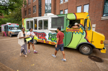 Faculty, staff and students enjoy a festive Juneteenth Celebration of Freedom around Rand Hall. Food trucks, exhibits, rhythmic sounds of Nature’s Drummers and games were enjoyed by all attendees.