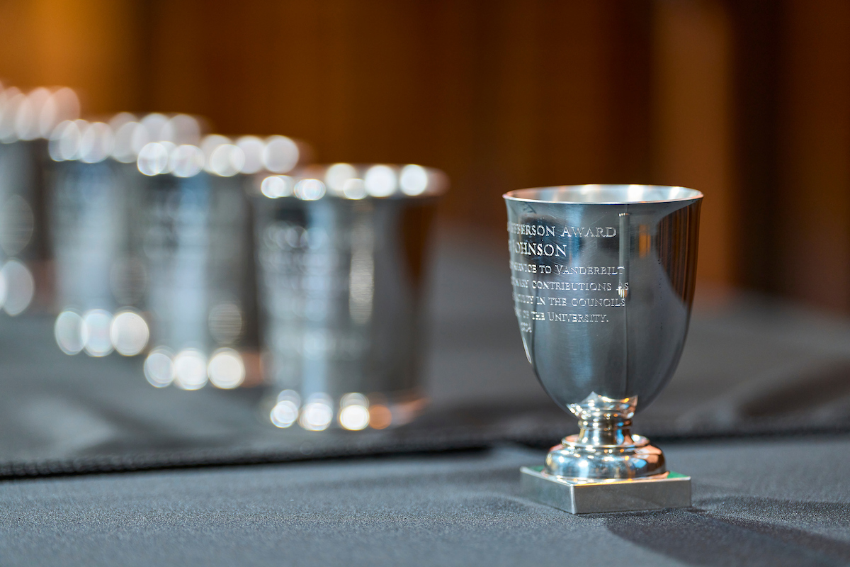 faculty awards on a table