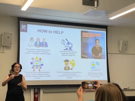 Khrystyna Voitovych presenting at Peabody College