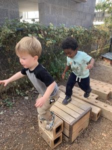 Children of the program during outside activities