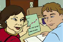 teacher and student review graph