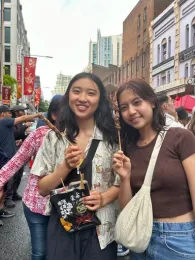 Pu and a friend celebrating Lunar New Year in Sydney's Chinatown. (Submitted)