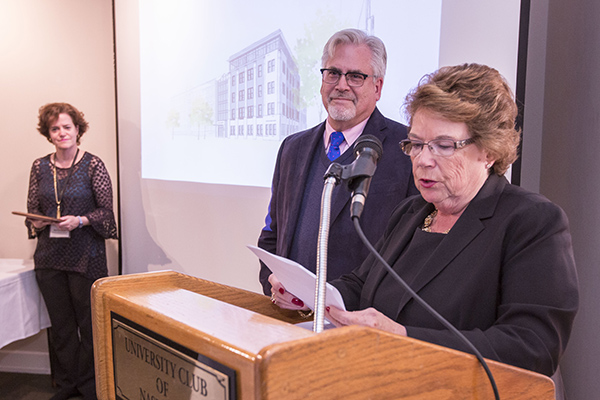 Betsey Usher, Dr. Bruce Beyer, Dean Linda Norman